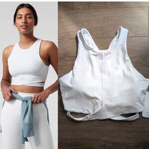 Athleta | Conscious Crop Cut Out Bra D-DD In White